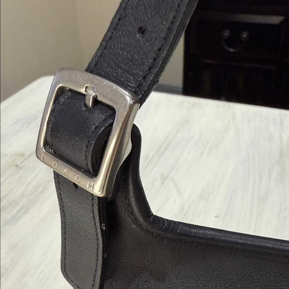 Vintage Coach Hippy Flap Black Leather Crossbody Bag -9135 - Picture 7 of 15